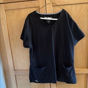 Grey's Anatomy Women's Black V-Neck Scrub Top